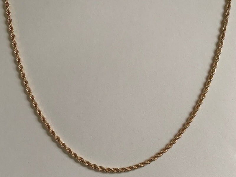 16" inch rope neckleace entwined gold rope chain classic thick rope necklace